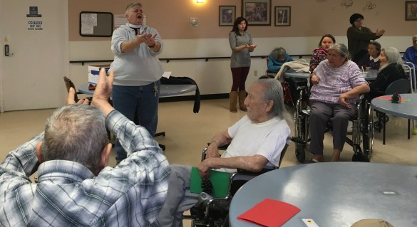 The elders praying with us in Lakota ...