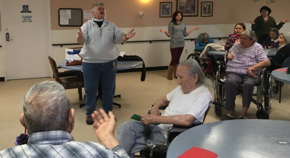Praying in Lakota with the elders ...